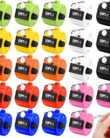 24Pcs Handheld Tally Counter, Metal Pitch Counter Hand Mechanical Counters Clickers for School Event, 8 Colors Counting Numbers for Coaching, Fishing, People, Golf Lap, Stadiumand Sport Row