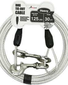 30ft Reflective Tie-Out Cable for Heavy Dogs Up to 125 Pounds