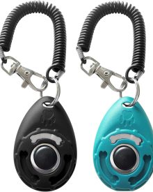 Dog Training Clicker with Sring Wrist and Keyring - Pet Dog Training Clickers for Puppy, Cat, Potty, Bird, Horse, Pet, Trainer Training Tools, Behavior Aids